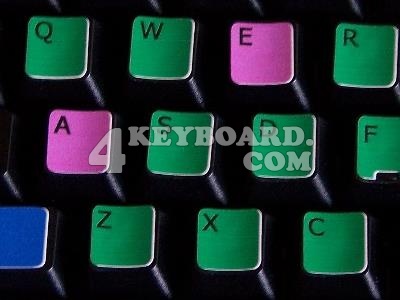 Learning US colored PC keyboard stickers