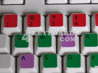Learning US colored PC keyboard stickers