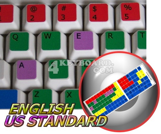 Learning English US colored PC keyboard stickers
