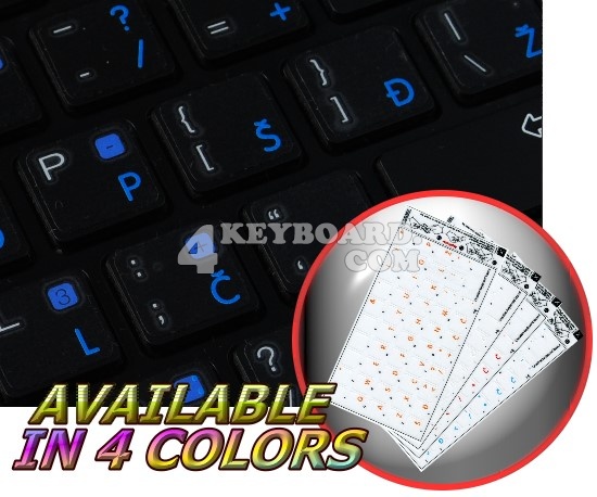 Apple Croatian/Slovenian Transparent keyboard stickers