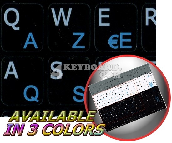 French(Belgian)-English Notebook keyboard stickers French(Belgian)-English Notebook keyboard stickers