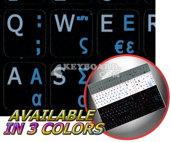 Greek-English Notebook keyboard stickers Greek-English Notebook keyboard stickers
