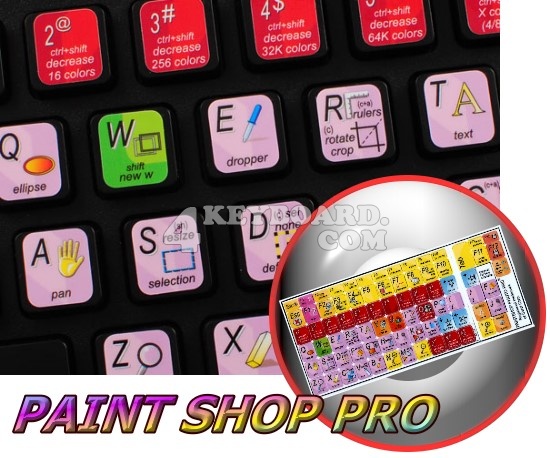 Paint Shop Pro keyboard sticker