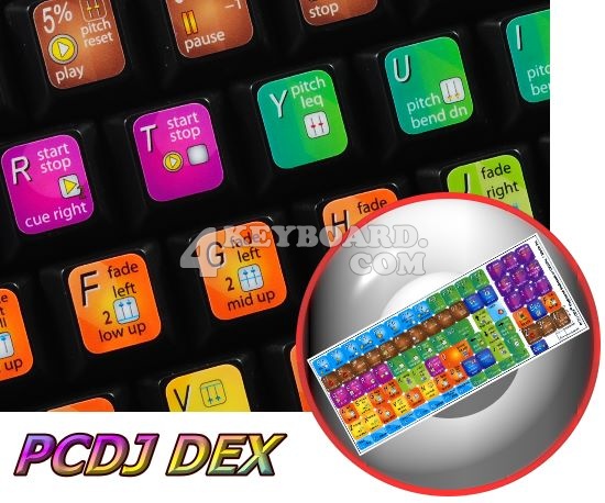PCDJ DEX keyboard stickers