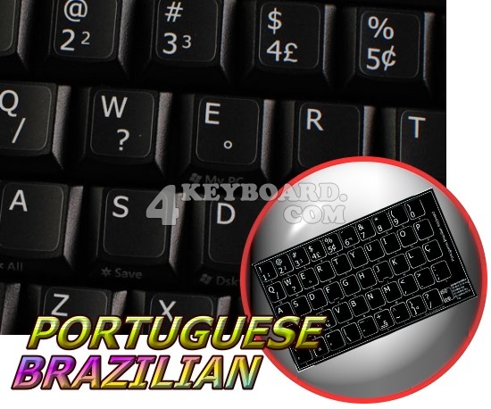 Portuguese Brazilian non-transparent keyboard stickers