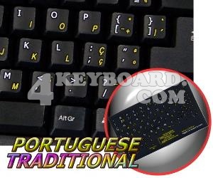 Portuguese (trad) English non-transparent keyboard stickers