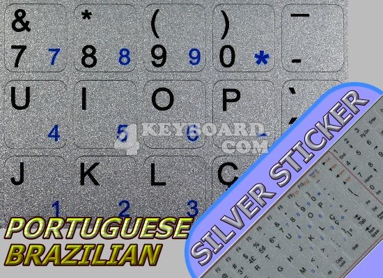 Portuguese Brazilian non-transparent stickers silver background