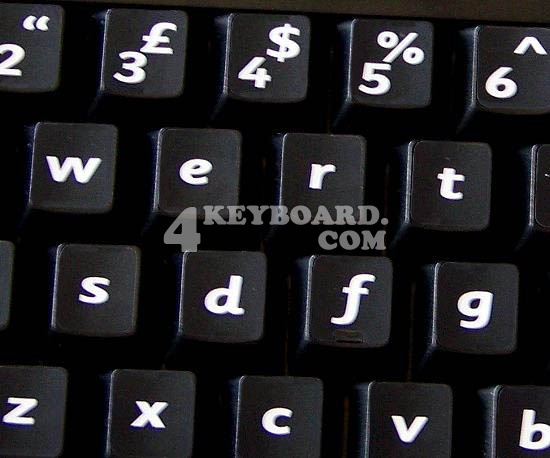 English UK (Sassoon) non-transparent keyboard sticker