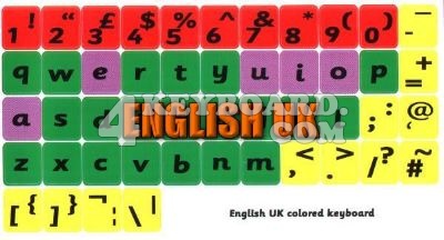 Click to enlarge English UK (Sassoon) keyboard sticker