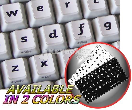 English US (Sassoon) non-transparent keyboard stickers