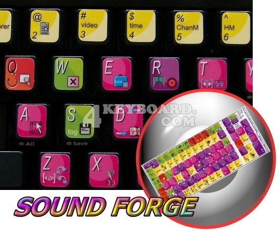 Sony Sound Forge keyboard stickers