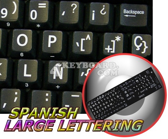 Spanish LARGE LETTERING keyboard sticker