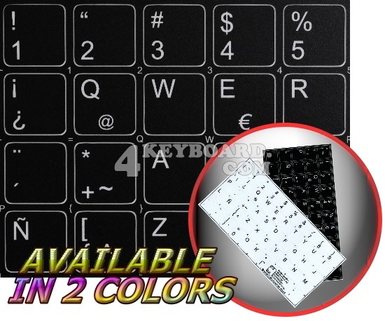 Spanish Latin American non-transparent keyboard stickers 14x14