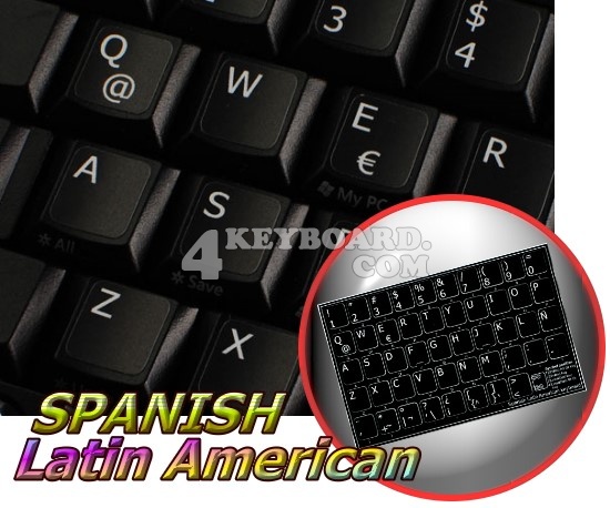 Spanish (Latin American) non-transparent keyboard stickers