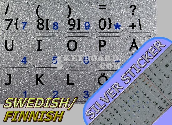 Swedish/Finnish non-transparent stickers silver background Swedish/Finnish non-transparent stickers silver background