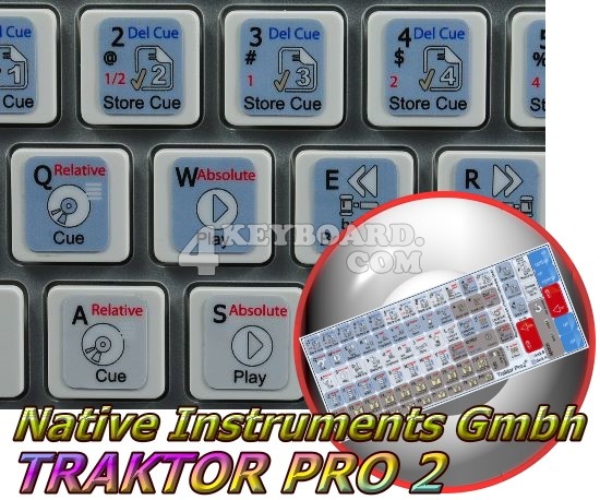 Native Instruments TRAKTOR PRO2 keyboard stickers