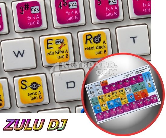 ZULU DJ keyboard sticker
