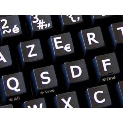 French AZERTY Large Lettering Upper case keyboard stickers