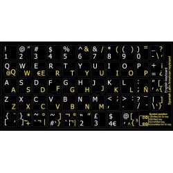 Spanish (Latin American) English non transparent keyboard stickers