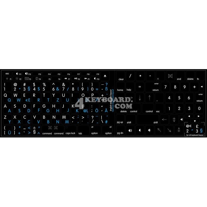 Apple German English non-transparent keyboard sticker