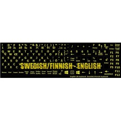 Glowing fluorescent Swedish/Finnsh - English keyboard sticker