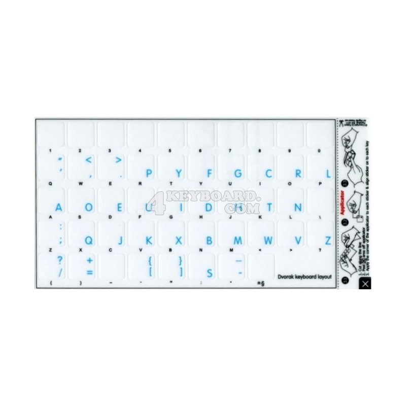 Apple Dvorak transparent keyboard sticker Apple Dvorak transparent keyboard sticker