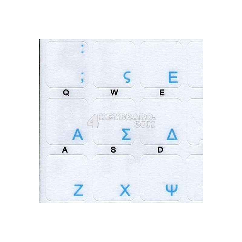 Greek Standard transparent keyboard stickers