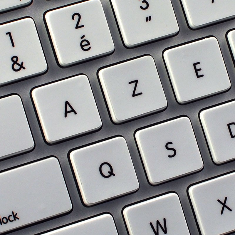 French aserty Keyboard Sticker Black Non Transparent