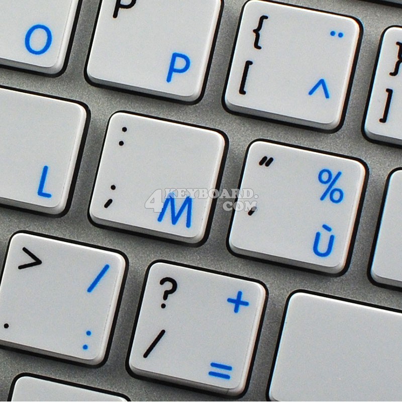 French AZERTY Keyboard Stickers with Transparent Background