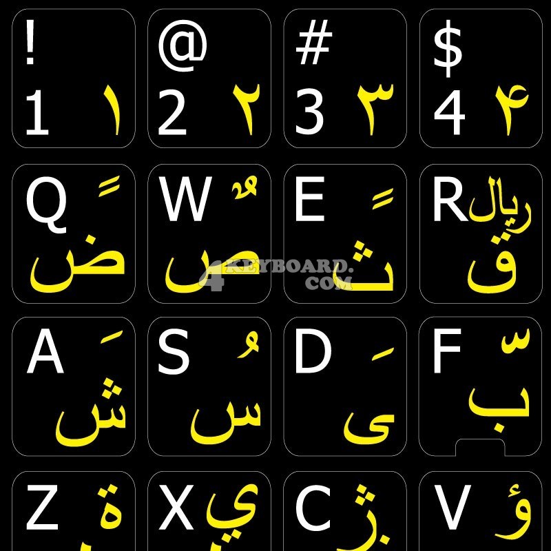 Farsi-Persian English non transparent keyboard stickers