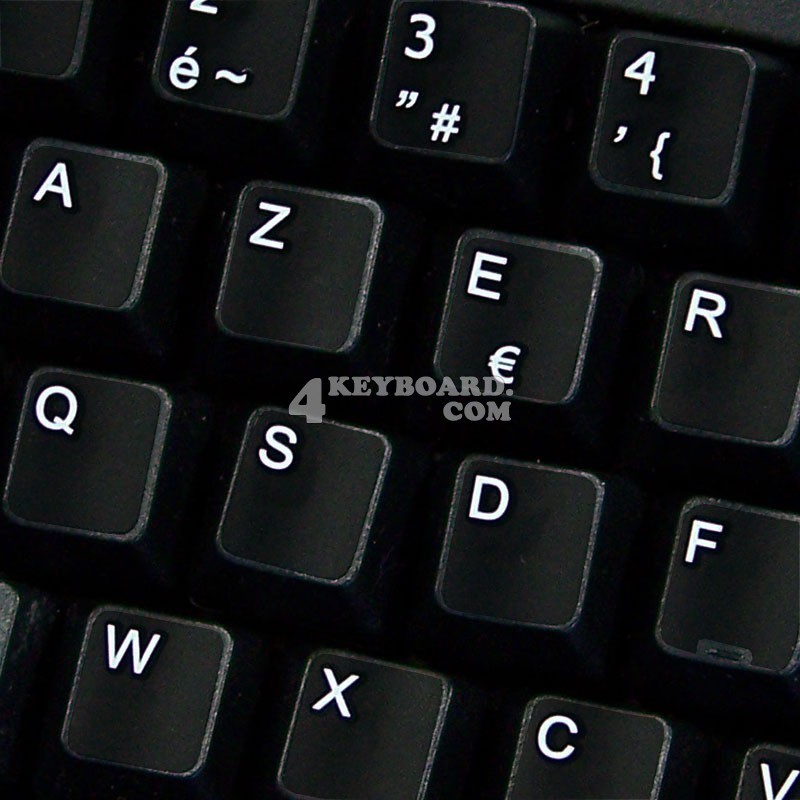 Arabic French AZERTY Keyboard Sticker Non Transparent Black for Computer