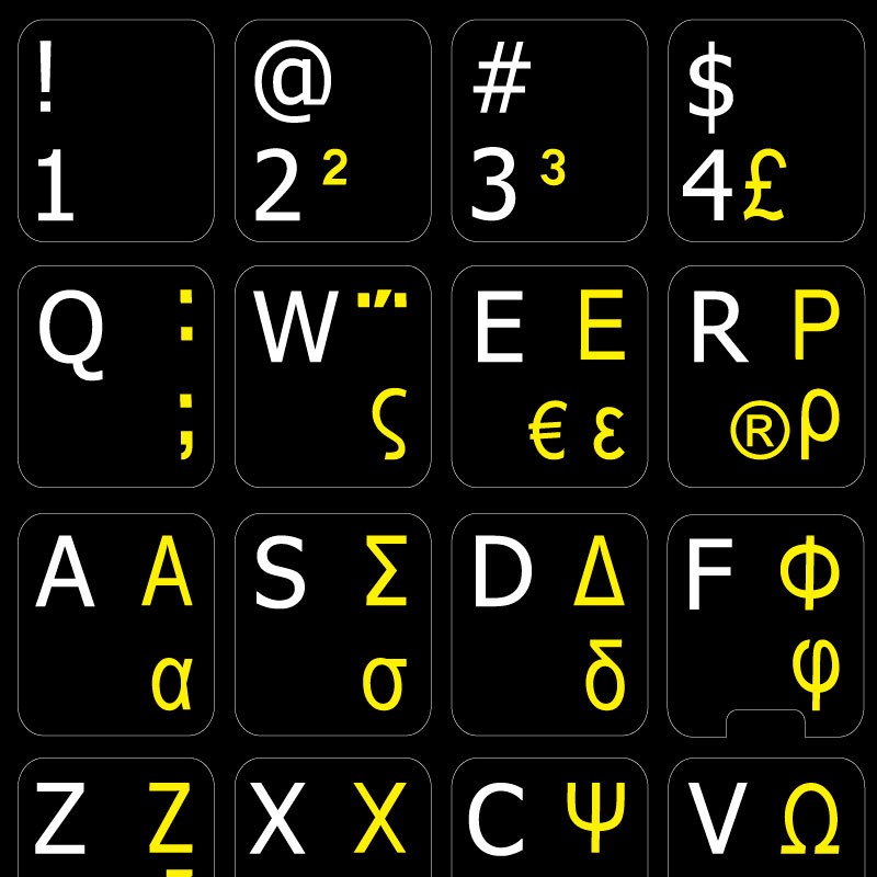 Belgian (AZERTY) & English non transparent keyboard stickers