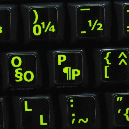 Glow-in-the-Dark French AZERTY Keyboard Stickers – Fluorescent, By 4Keyboard