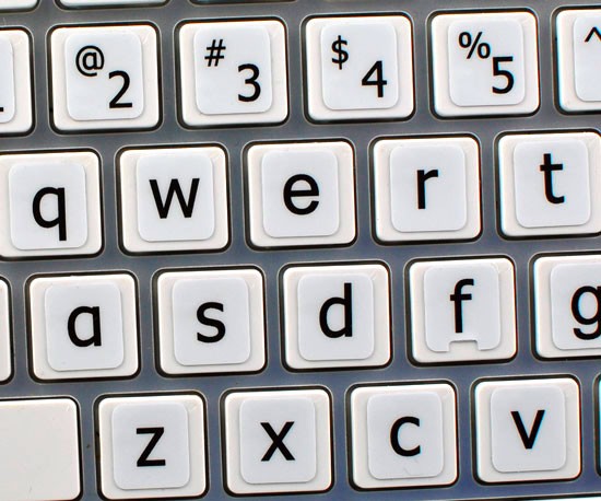 Adesivi Per Tastiera Learning Large Lettering Upper CASE US Inglese Colorato Per Imparare A Digitare