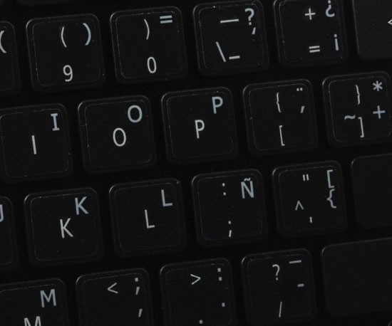 spanish latin american transparent keyboard sticker black letters 