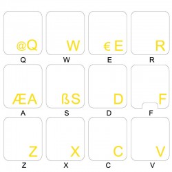 Turkish Q transparent keyboard  stickers