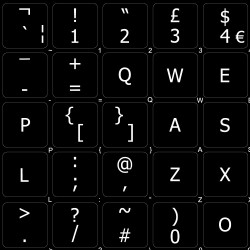 English UK non transparent keyboard stickers 14