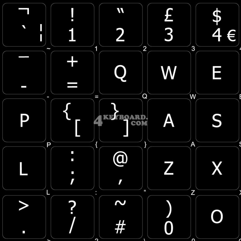 English UK non transparent keyboard stickers 14