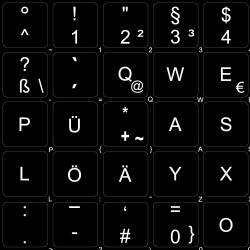 German non-transparent keyboard sticker