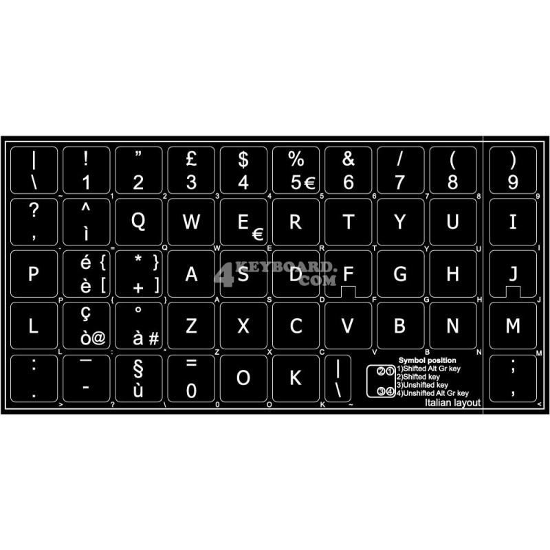 Italian non transparent keyboard  stickers