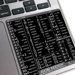 InDesign reference keyboard hotkeys decals for Mac OS