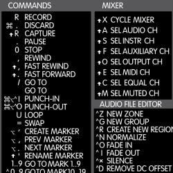 Logic Pro reference keyboard hotkeys decals for Mac OS