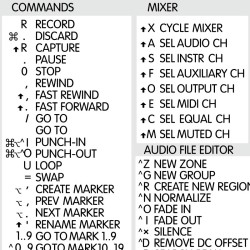 Logic Pro reference keyboard hotkeys decals for Mac OS