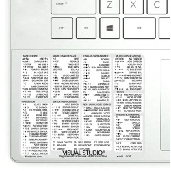 Visual Studio reference keyboard hotkeys decals for Windows