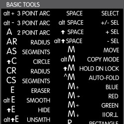 SketchUp reference keyboard hotkeys decals for Windows