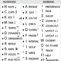 Dorico reference keyboard hotkeys decals for Windows