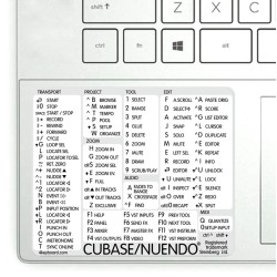 Cubase/Nuendo reference keyboard hotkeys decals for Windows