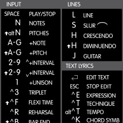 Sibelius reference keyboard hotkeys decals for Windows