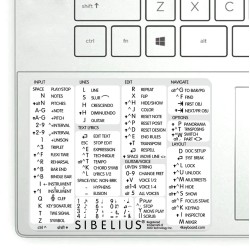 Sibelius reference keyboard hotkeys decals for Windows