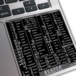 REAPER reference keyboard hotkeys decals for Mac OS